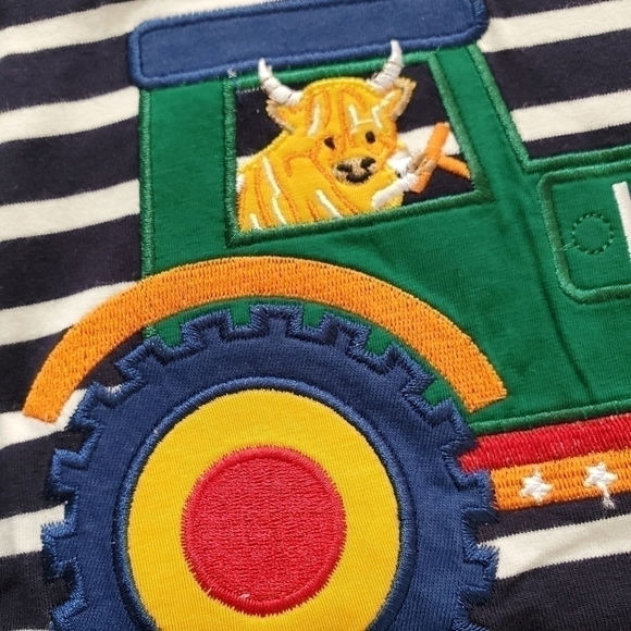 Highland Cow and Tractor Applique Long-Sleeve Top - Picture 5 of 16